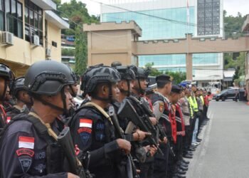 Pastikan Mudik Aman, Satgas Banops Polda Papua Intensifkan Patroli Humanis di Titik Keramaian Jayapura