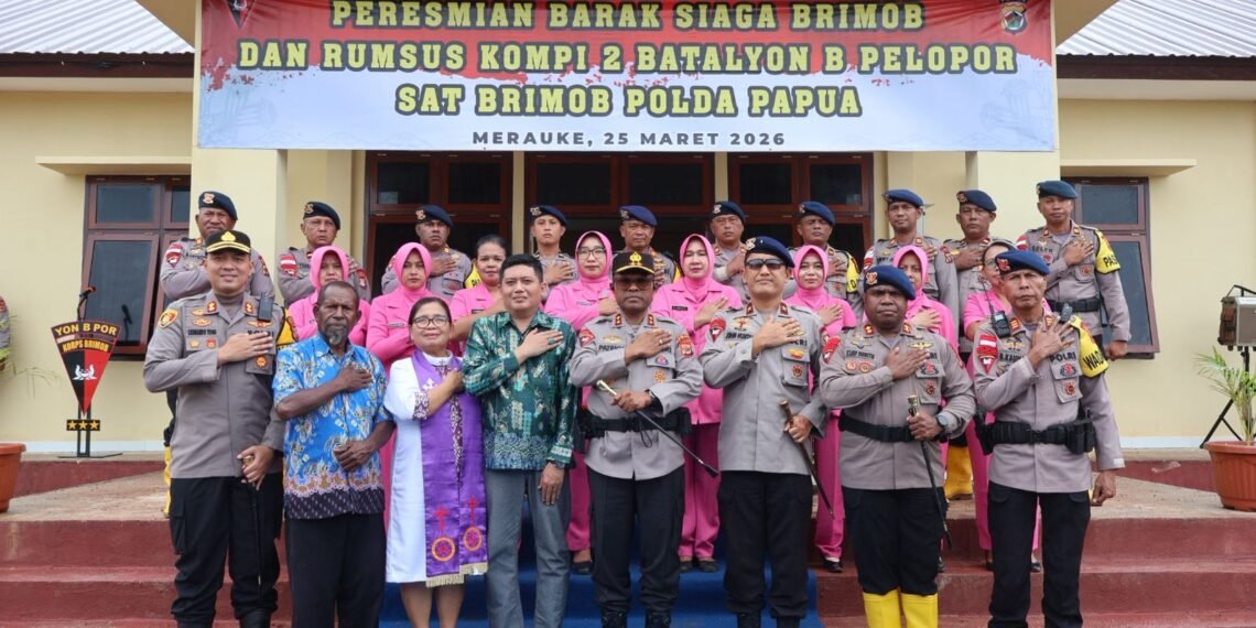Kapolda Papua Resmikan Barak Siaga Brimob dan Rumah Susun Kompi 2 Batalyon B Pelopor di Merauke