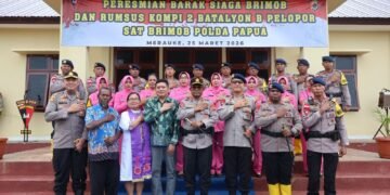 Kapolda Papua Resmikan Barak Siaga Brimob dan Rumah Susun Kompi 2 Batalyon B Pelopor di Merauke