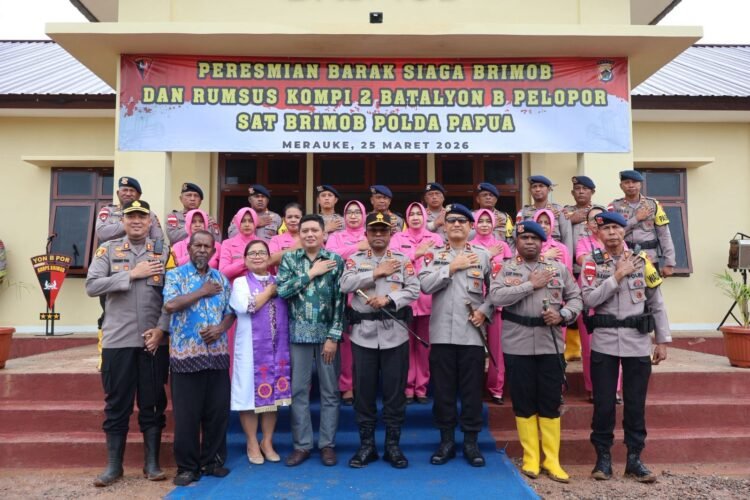 Kapolda Papua Resmikan Barak Siaga Brimob dan Rumah Susun Kompi 2 Batalyon B Pelopor di Merauke