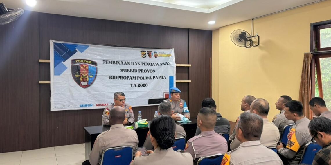 Bid Propam Polda Papua Gelar Gaktibplin di Polsek Muara Tami, Kedisiplinan Personel Jadi Fokus Utama