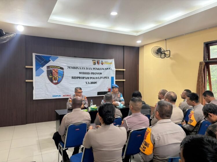 Bid Propam Polda Papua Gelar Gaktibplin di Polsek Muara Tami, Kedisiplinan Personel Jadi Fokus Utama