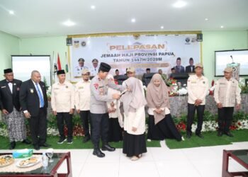 Pemerintah Provinsi Papua dan Polda Papua Lepas Keberangkatan 890 Jemaah Haji Tahun 1447 H 