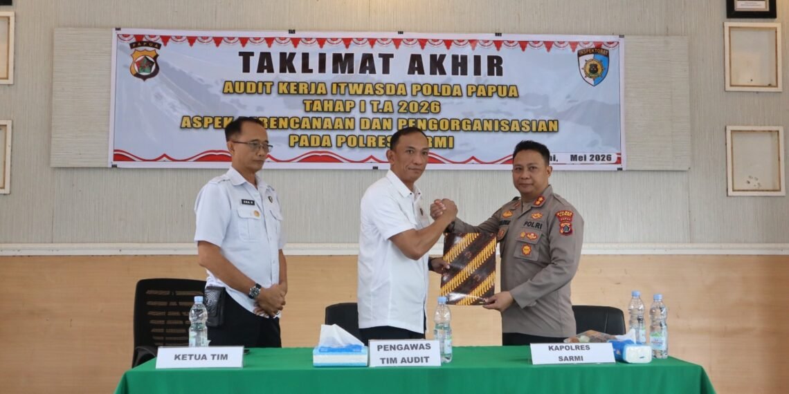 Polres Sarmi Ikuti Taklimat Akhir Audit Kinerja Itwasda Polda Papua Tahap I TA 2026