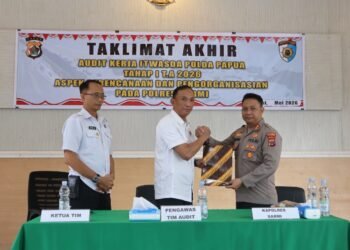 Polres Sarmi Ikuti Taklimat Akhir Audit Kinerja Itwasda Polda Papua Tahap I TA 2026