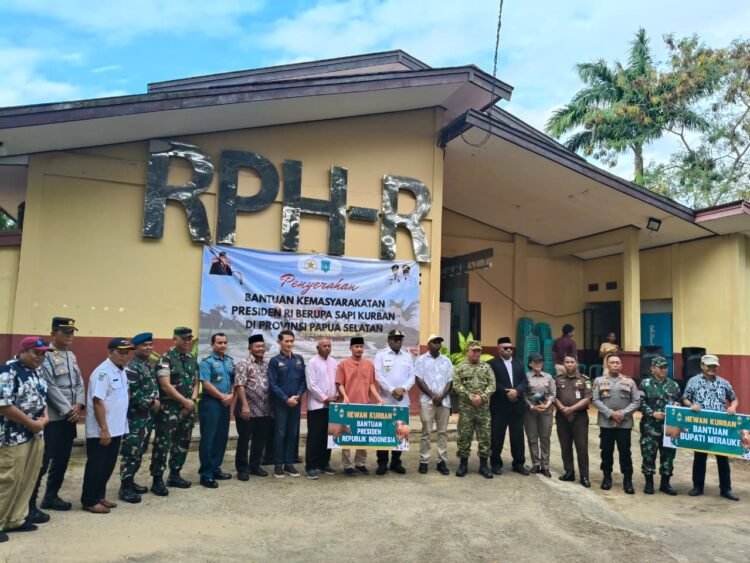 Polres Merauke Hadiri Penyerahan Sapi Banmas Presiden RI, Wujud Kepedulian Menjelang Idul Adha
