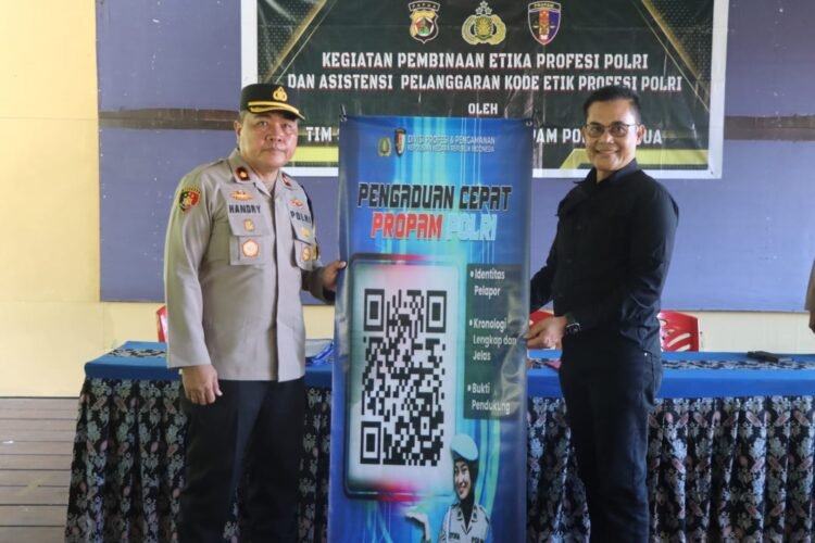 Propam Polda Papua Gelar Pembinaan Etika Profesi dan Asistensi Pelanggaran Kode Etik Profesi Polri di Polres Supiori